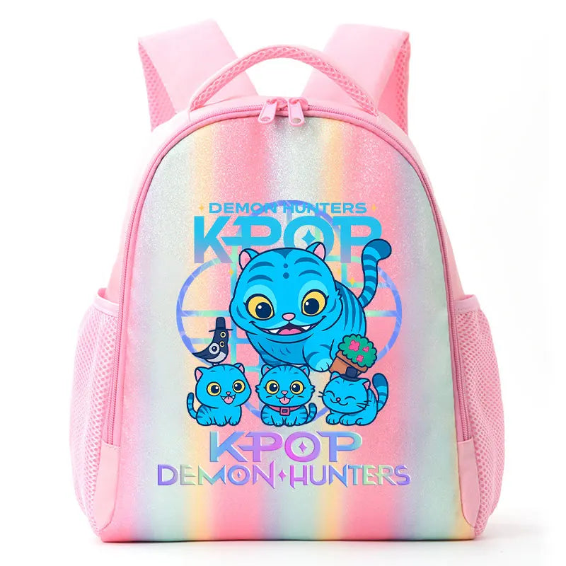 For K-Pop Demon Hunters Student Rainbow Backpack Anime Accessories HUNTR/X Rumi Mira Zoey Schoolbag Children's Birthday Gifts