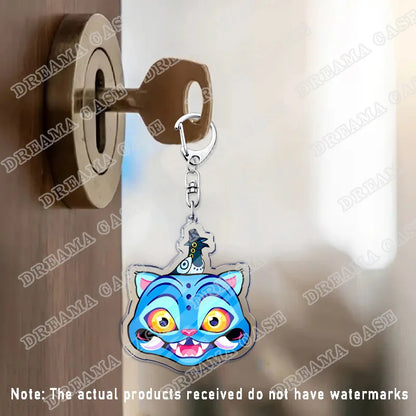 Cartoon Huntrix Saja Boys Derpy Tiger Acrylic Keychains Ring Double-Sided Key Chain Jewelry K-Pop Demon Hunters Fan Love Gifts
