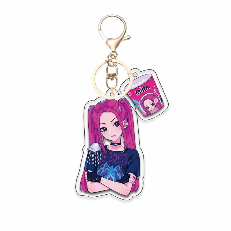 KPop Demon Hunters Kawaii Saja Boys Superstar Zoe Rumi Mira Acrylic Keychain Unters HUNTR/X Baby Keyring Huntr-X Bag Pendant
