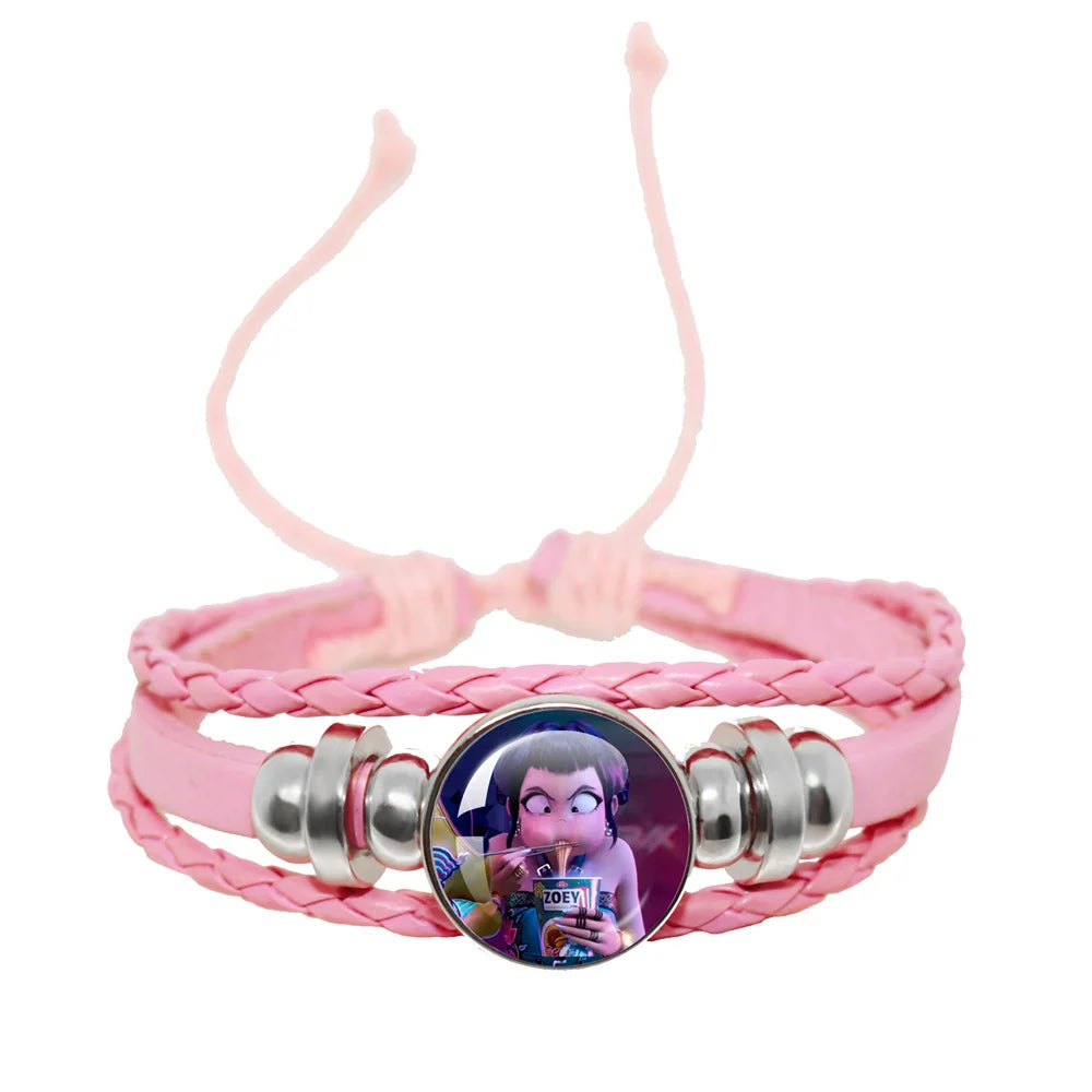 KPop Demon Hunters Pink Handmade Glass Bracelet Huntr-x Rumi Zoey Mira Bangles Jewelry Accessories Fans Couples Gift