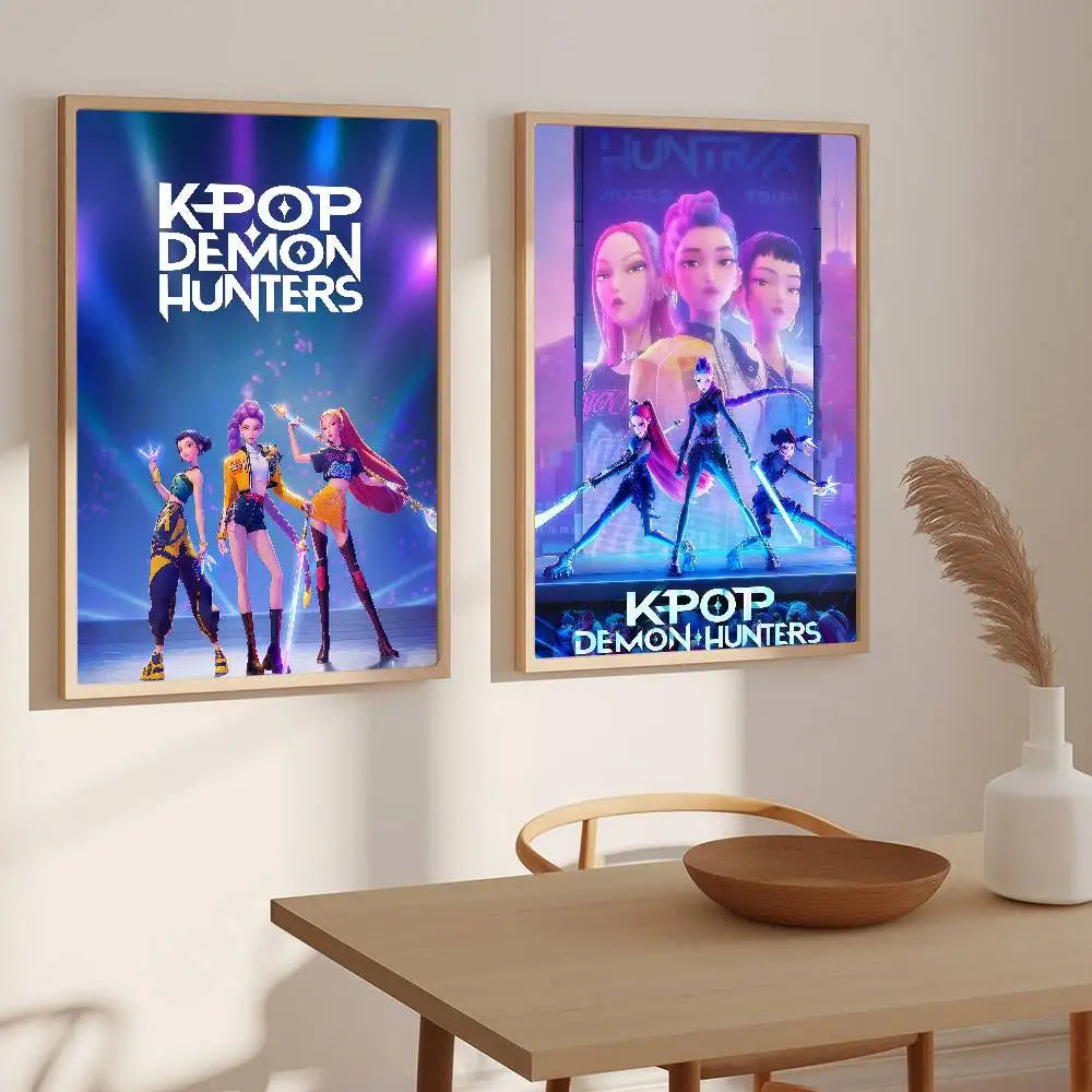 K-pop D-Demon Hunters Anime Poster Suitable For Home Living Room Bedroom Office Bar Wall Decoration Sticker