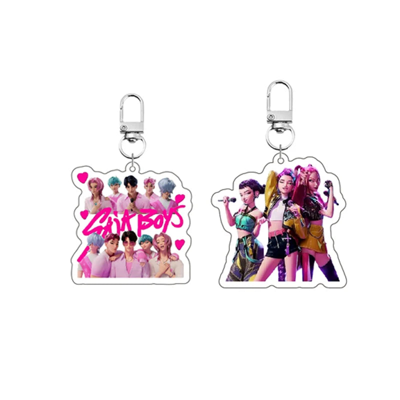 Kpop Demon Hunters Huntrix Saja Boys Acrylic Keychains Hot Accessories Jewelry Rumi Zoey Mira Sold My Soul Keyrings Fans Gifts