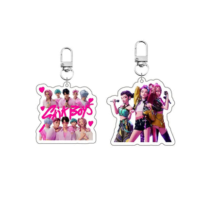 Kpop Demon Hunters Huntrix Saja Boys Acrylic Keychains Hot Accessories Jewelry Rumi Zoey Mira Sold My Soul Keyrings Fans Gifts