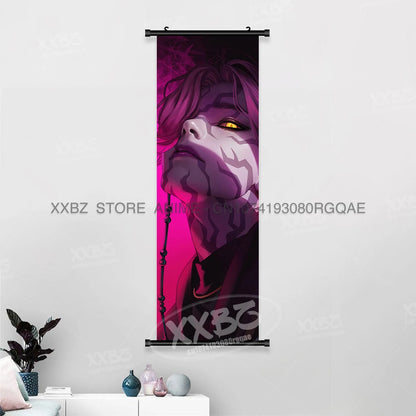 Anime For KPop Demon Hunters Wall Art Canvas Scrolls Pictures Kawaii Character Print Posters Home Decoration Hanging Painting