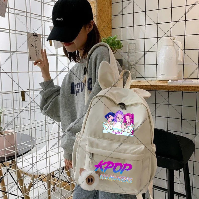 KPop Demon Hunteres Students Backpacks Cartoon Anime Graphic Print Backpack Boys Girls Fashion Schoolbag Back To School Gifts