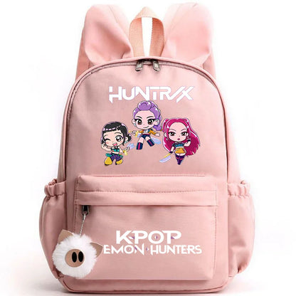 KPop Demon Hunter Backpack for Girls Boys Children Rucksack Casual School Bags Travel Rabbit Ears Backpacks Mochila gift bags