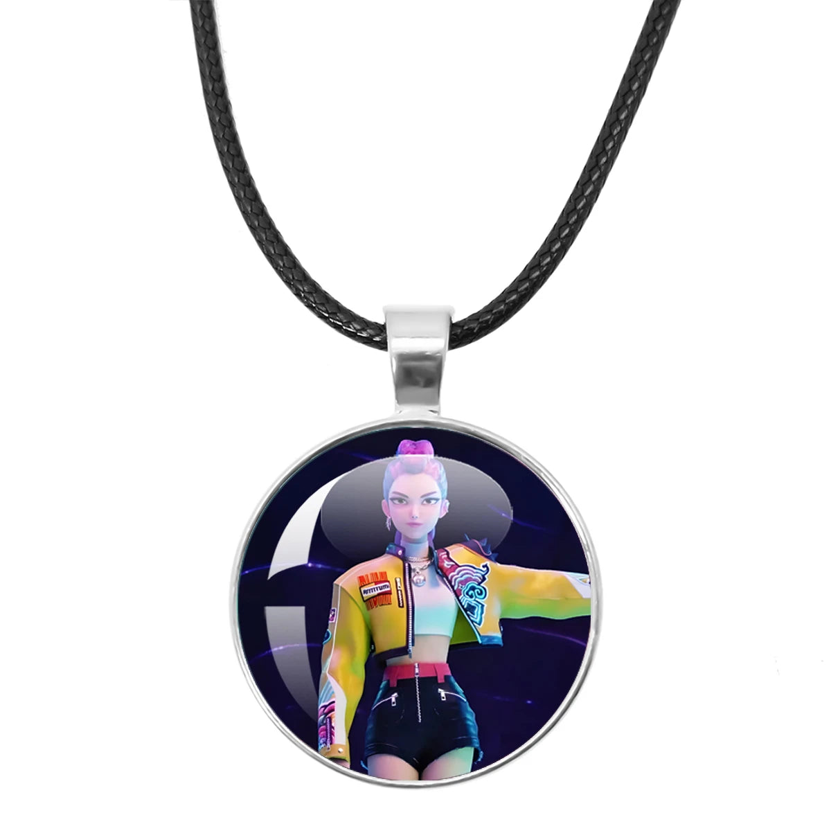 KPop Demon Hunters Leather Rope Necklace Huntr-x Rumi Zoey Mira Pendant Necklace Jewelry Accessories Cosplay Props Fans Gifts