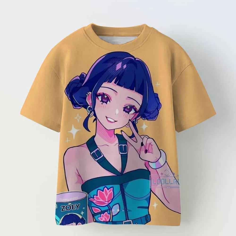 Kids T-shirt KPop Demon Hunters Print Fashion Casual Tops 2025 Movie Crew Neck Cartoon Girls Boys Tee Casual Baby Girl Clothes