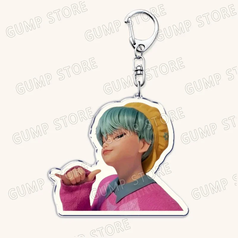 Popular Kpop TV Demon Hunters Huntrix Saja Boys Keychains for Accessories Bag Rumi Zoey Jinu Keyring Jewelry Fans Friends Gifts