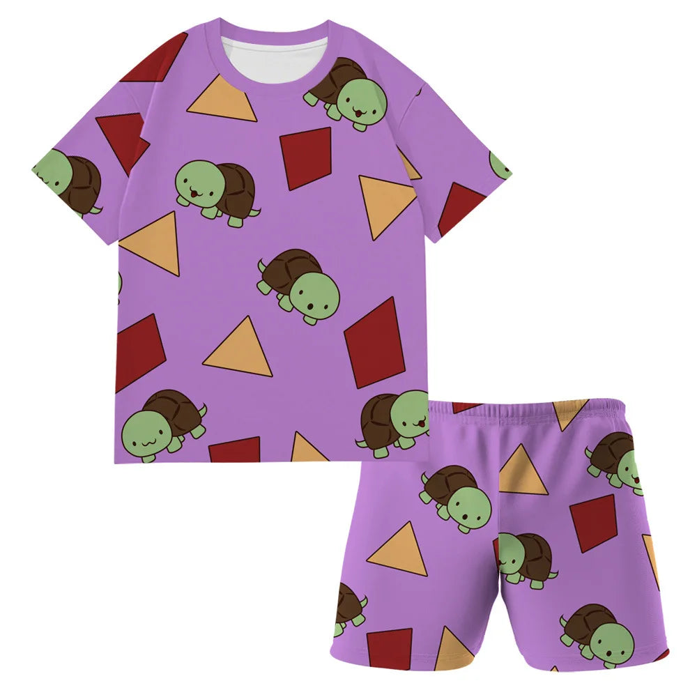 Kids KPop Zoey Demons Hunter Cosplay Purple Pajamas Purple T-shirt Costume Women Girls 2025 Movie Roleplay Halloween Party Suit