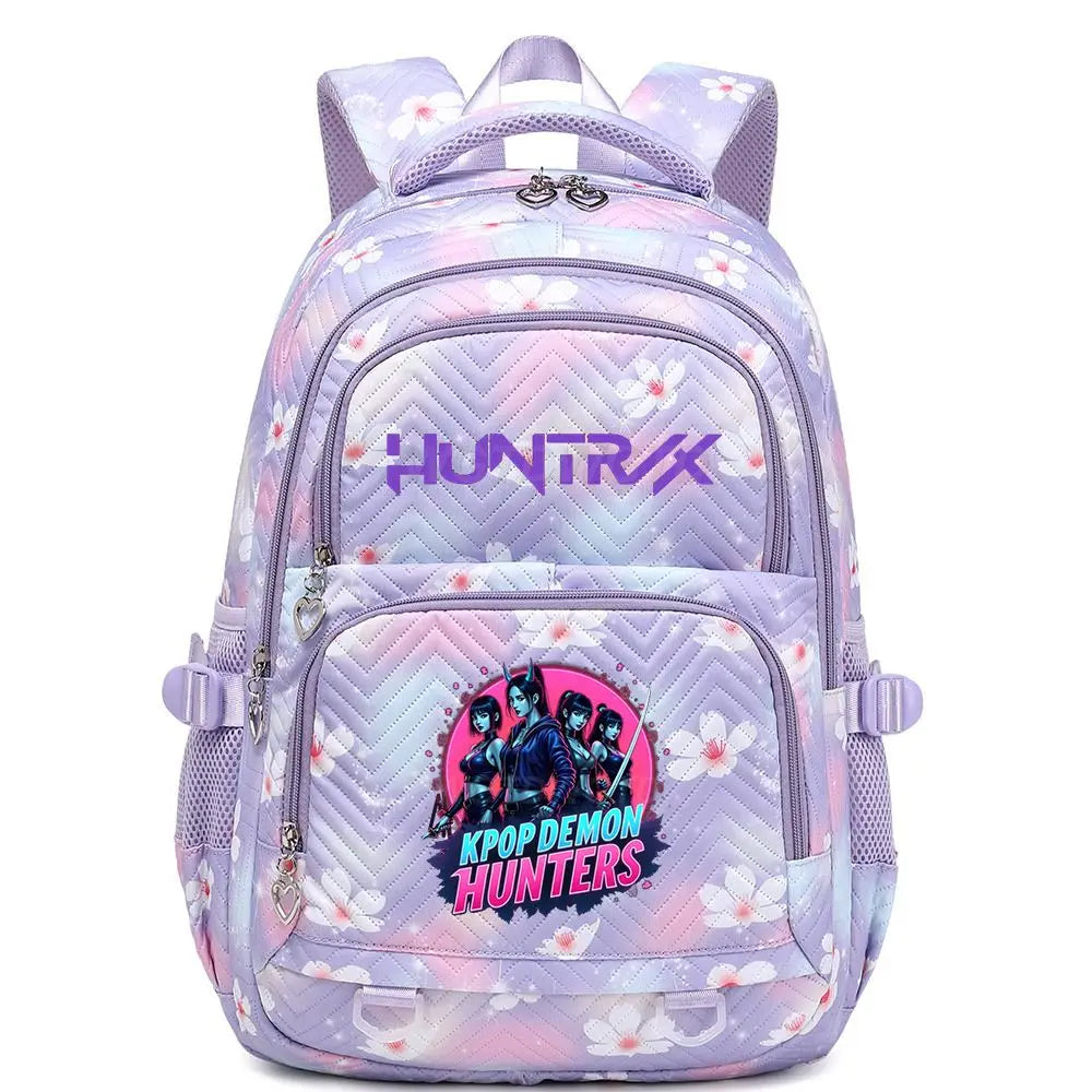 KPop Demon Hunters Backpack Rumi Mira Zoey HUNTR/X Saja Boys Print Cartoon School Bag Large Capacity Student Travel Backpacks