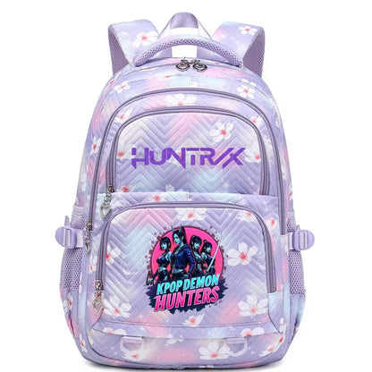 KPop Demon Hunters Backpack Rumi Mira Zoey HUNTR/X Saja Boys Print Cartoon School Bag Large Capacity Student Travel Backpacks