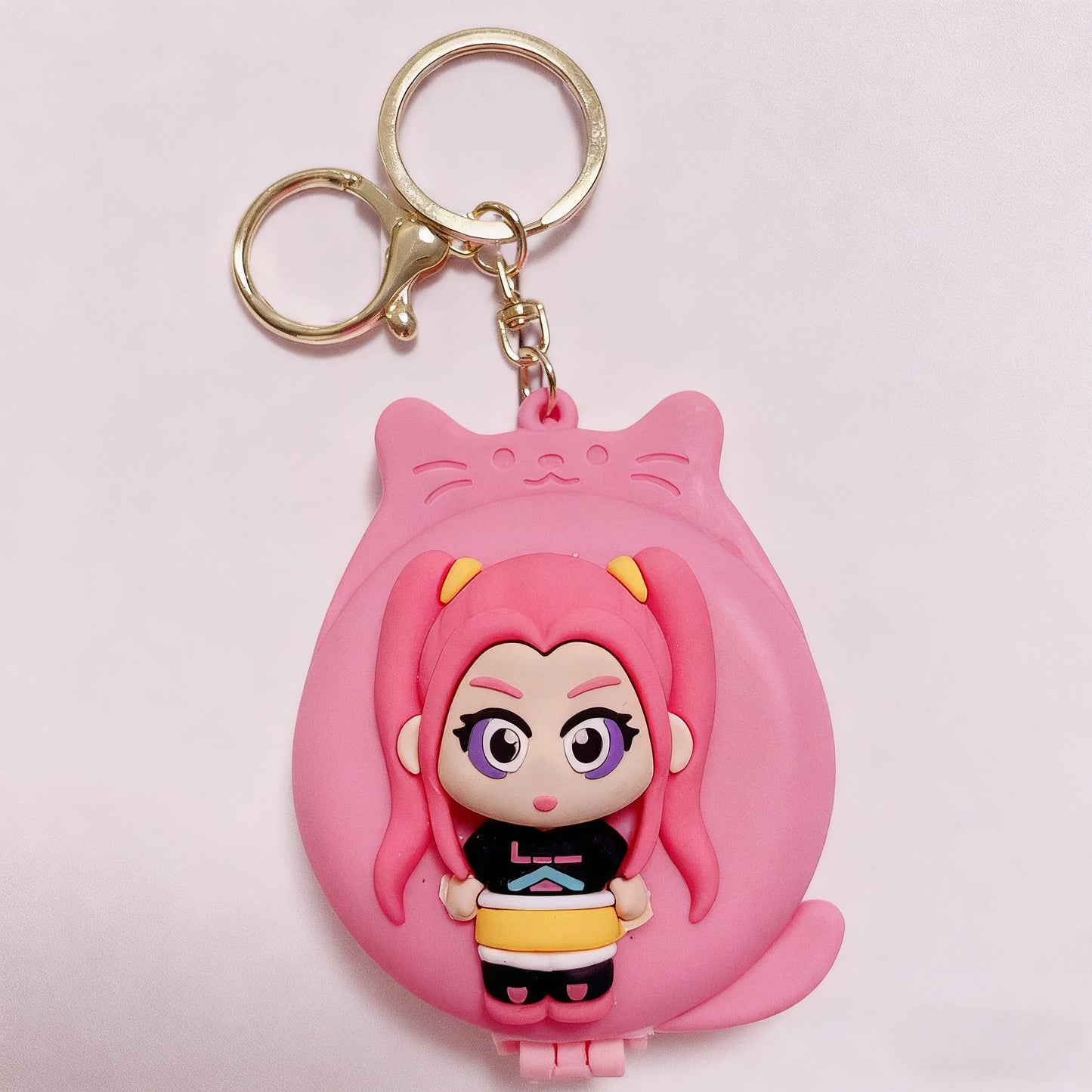 KPOP's Demon Hunter Girl Group Derpy Tiger Folding Mirror Keychain, exquisitely recreating the character's features, can not onl