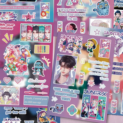 8 Sheets Kpop Demon Hunter Girl Group Stickers for Scrapbooking Journal DIY Craft Decoration