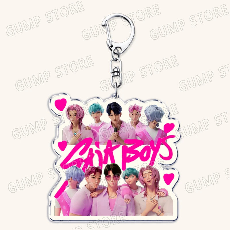 Hot Kpop Demon Hunters Huntrix Saja Boys Keychains for Accessories Jewelry Rumi Zoey Jinu Mira Sold My Soul Keyrings Fans Gifts