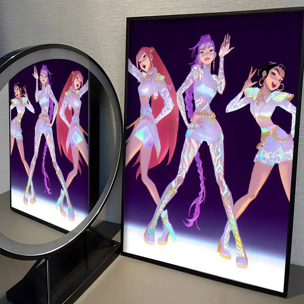 Anime K-Kpop D-Demon Hunter Poster High Quality Print Home Decor Wall Art Mural Room Bar Decoration