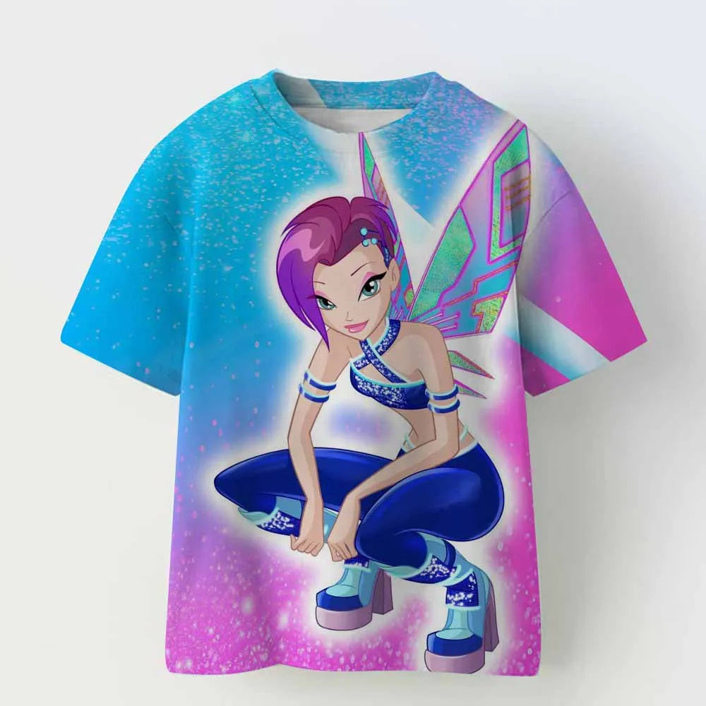 Kids T-shirt KPop Demon Hunters Print Fashion Casual Tops 2025 Movie Crew Neck Cartoon Girls Boys Tee Casual Baby Girl Clothes