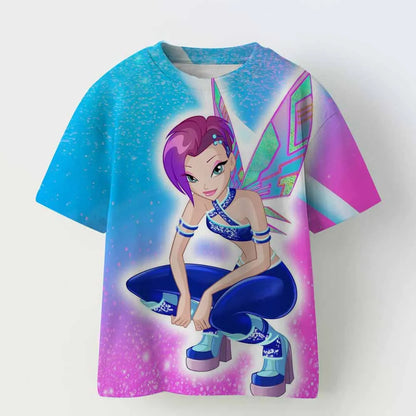 Kids T-shirt KPop Demon Hunters Print Fashion Casual Tops 2025 Movie Crew Neck Cartoon Girls Boys Tee Casual Baby Girl Clothes
