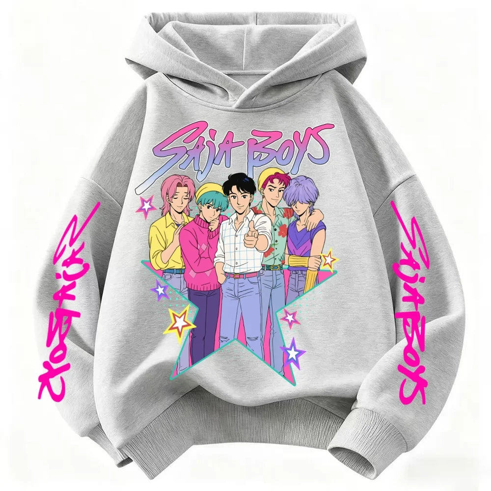 KPop Devil Hunter Printed Children's Cartoon Fashion Autumn Casual Warm Coat Hoodie