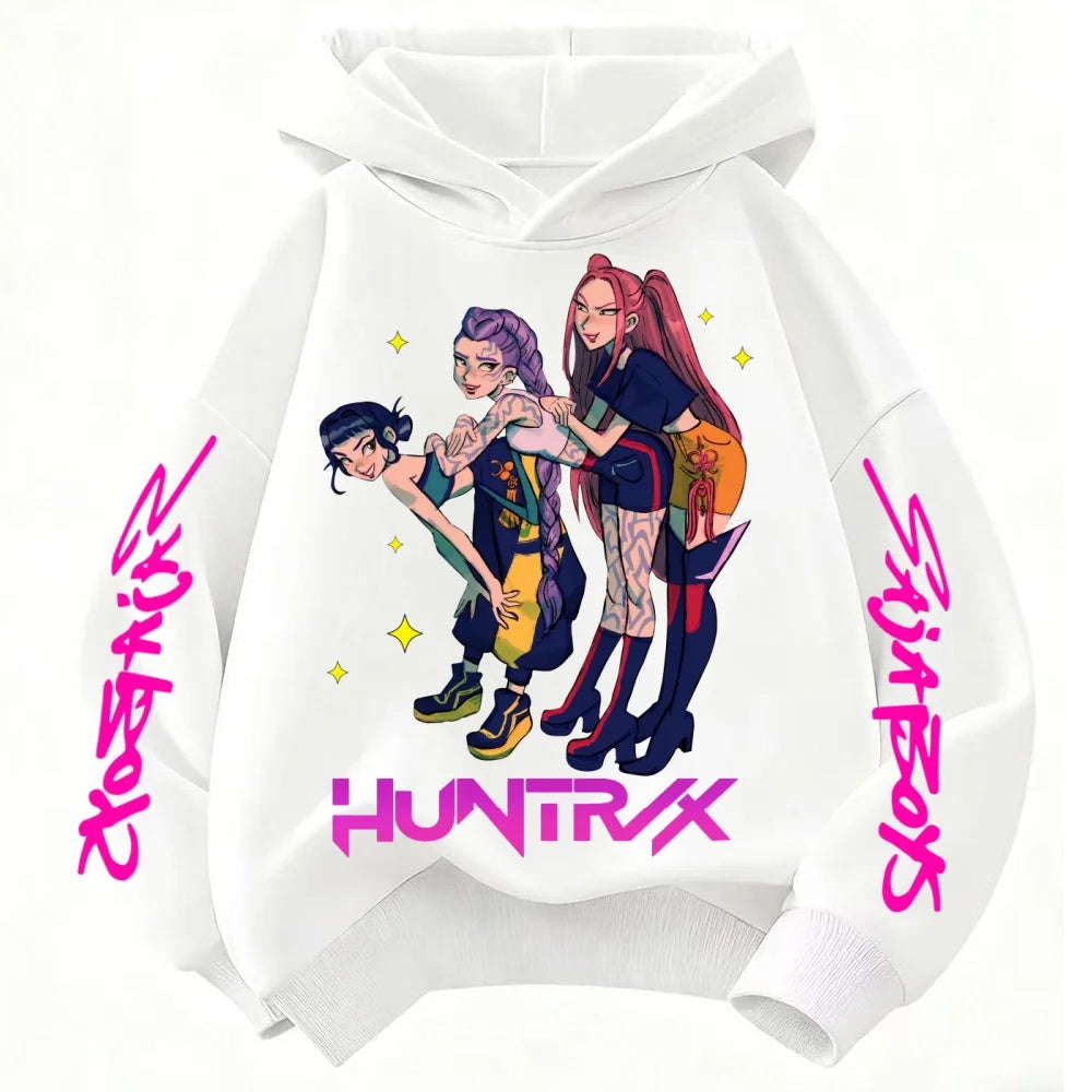 KPop Demon Hunters Kids Cartoon Hoodie 2025: Cool Unisex Pullover For Boys & Girls Casual New Style Sweatshirt