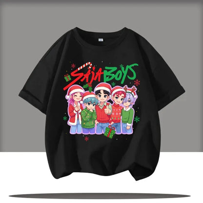 Cute Kpop Demon Hunters Child Short Sleeve Kpop Demon Hunters Tee Harajuku Casual Fashion Cotton Tee Top Cosplay Clothing