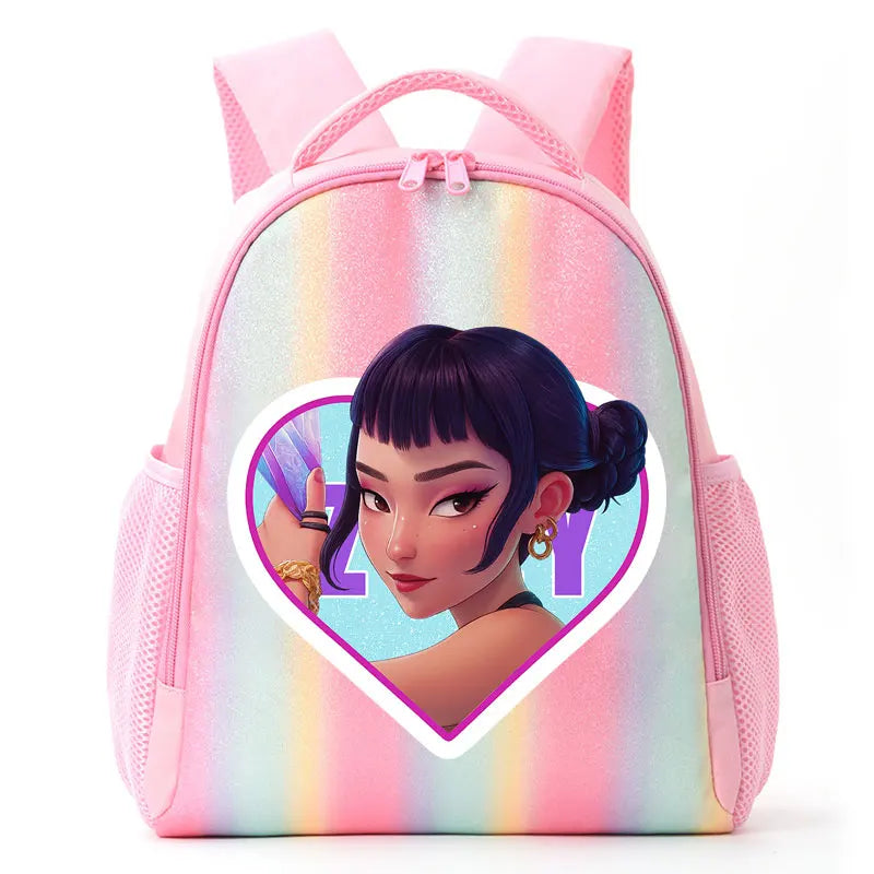 For K-Pop Demon Hunters Student Rainbow Backpack Anime Accessories HUNTR/X Rumi Mira Zoey Schoolbag Children's Birthday Gifts