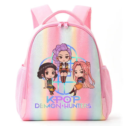 For K-Pop Demon Hunters Student Rainbow Backpack Anime Accessories HUNTR/X Rumi Mira Zoey Schoolbag Children's Birthday Gifts