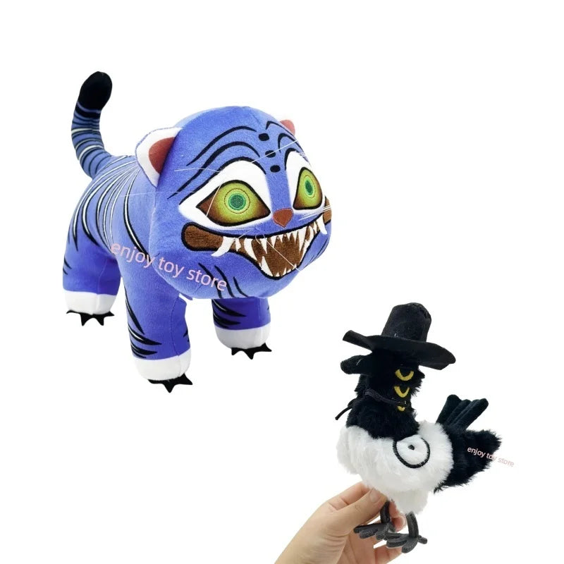 Anime Kpop Demons Hunters Plush Cute Purple Tiger Black Hat Magpie With 3 Eyes Monster Hunt Girl Group Stuffed For Fans Gifts