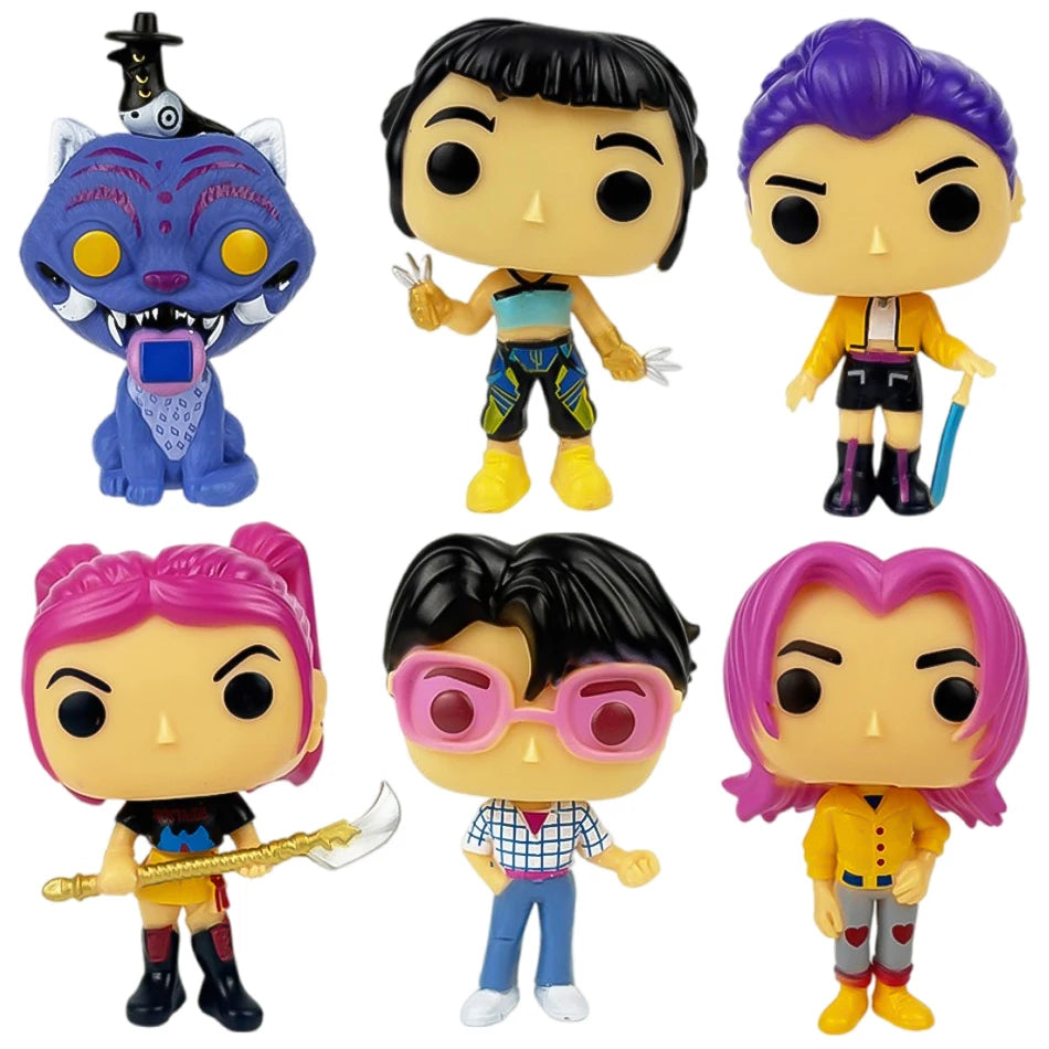 1-6pcs K-pops Demons Hunters Anime Figure Rumi Zoey Mira Saja Boys Action Figure Cosplay Vinyl ornament Figures Toy fan gifts