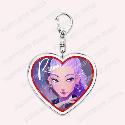 Kpop Demon Girls Keychain for Accessories Huntrix Saja Boys Rumi Zoey Jinu Derpy Tiger Keyrings Key Chains Jewelry Fans Gifts