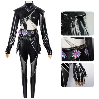 Kids Rumi Zoey Mira Demon Hunters Kpop Cosplay Costume for Child Girls Printed Clothing Roleplay Outfits Halloween Carnival Suit