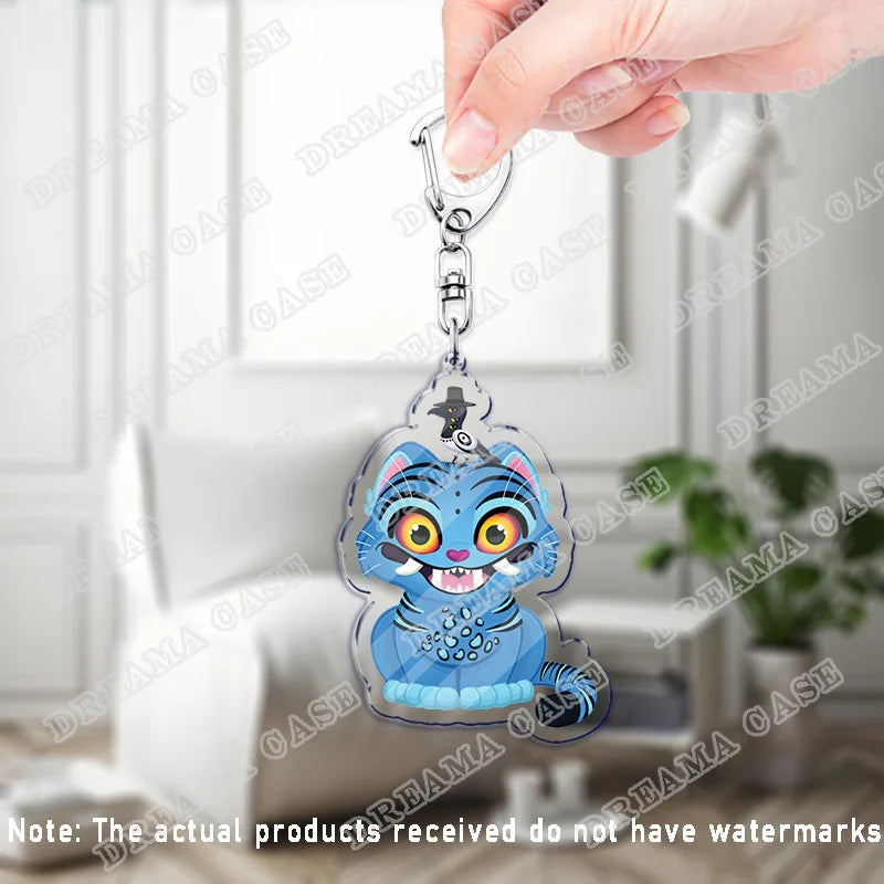 Cartoon Huntrix Saja Boys Derpy Tiger Acrylic Keychains Ring Double-Sided Key Chain Jewelry K-Pop Demon Hunters Fan Love Gifts