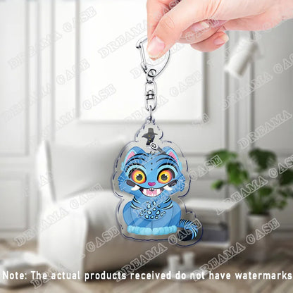 Cartoon Huntrix Saja Boys Derpy Tiger Acrylic Keychains Ring Double-Sided Key Chain Jewelry K-Pop Demon Hunters Fan Love Gifts