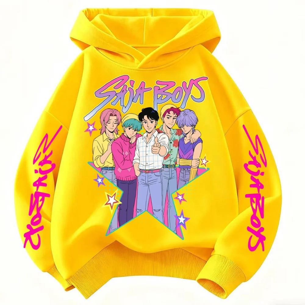 KPop Devil Hunter Printed Children's Cartoon Fashion Autumn Casual Warm Coat Hoodie