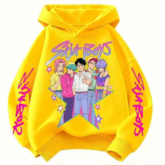 KPop Devil Hunter Printed Children's Cartoon Fashion Autumn Casual Warm Coat Hoodie