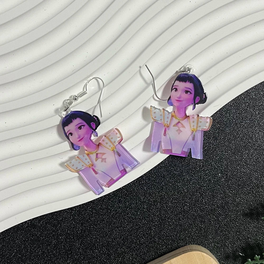 Kpop Demon Hunters Rumi Zoey Mira Derpy Tiger Acrylic Earrings Cartoon Design Women's Party Cosplay Jewelry Gift