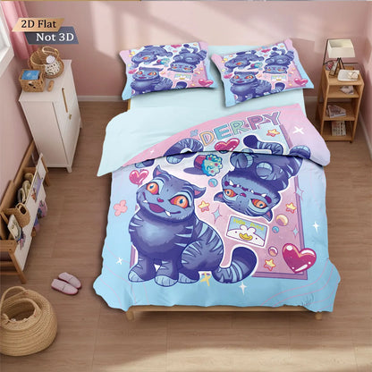 3pcs K-Pop Demon Hunters Printed Chipless Bedding Set Multi Size Comfortable Bedroom Bedding Decoration Machine Washable