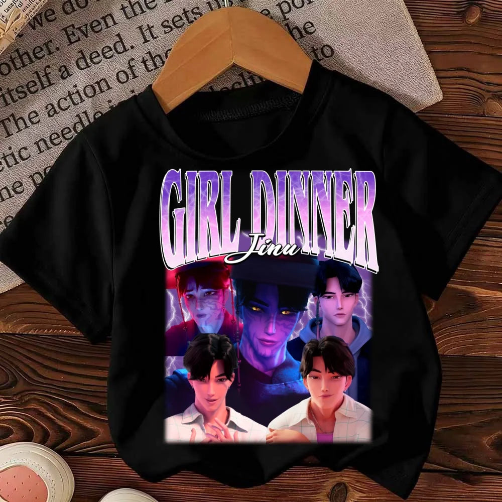 Kids T-Shirt Kpop Demon Hunter HuntrX Graphic Tops Fashion Harajuku Boys Girls Streetwear Short Sleeve Tees Children Clothing