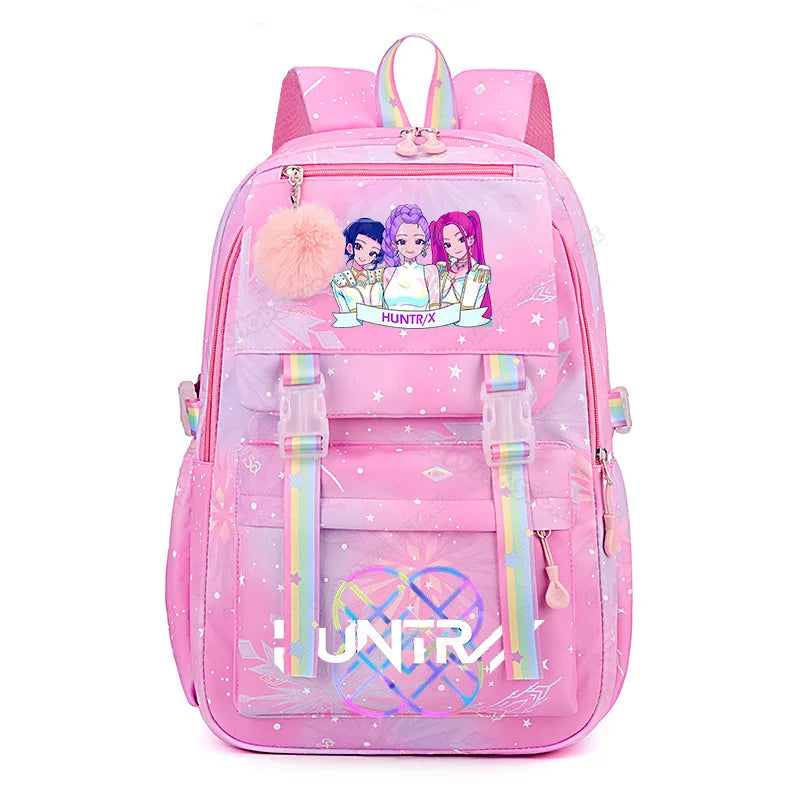 Anime KPop Demon Hunters Backpack Fashion High-capacity Backpack with Cartoon Character Graphics Rucksack Children Birthday Gift