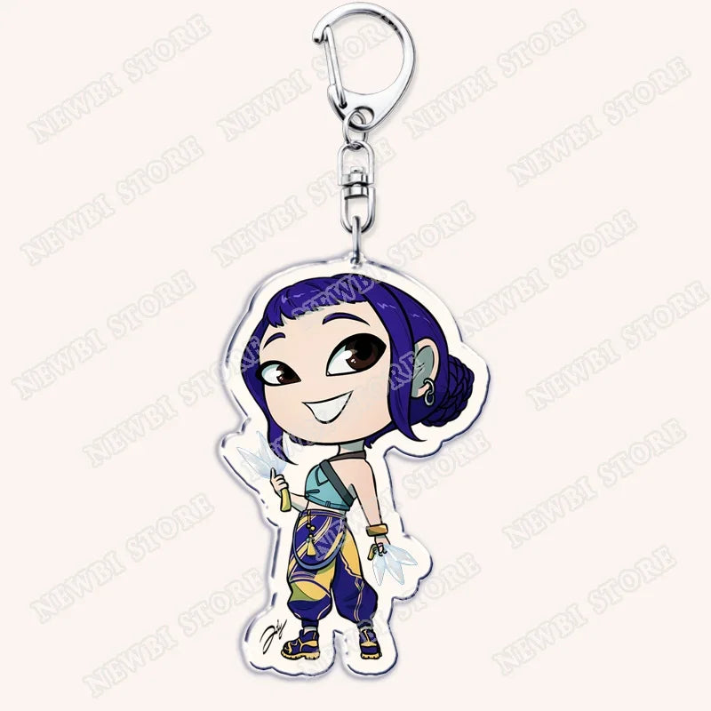 HOT Kpop Demon Hunters Huntrix Saja Boys Keychains for Accessories Bag Rumi Zoey Jinu Ramen Ramyeon Keyring Jewelry Fans Gifts