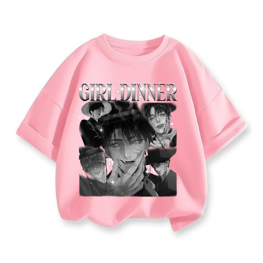 Kpop Demon Hunters Children's Clothing Short Sleeve T-shirt Cute Rumi Zoey Mira Shirts Harajuku Tops for Boys Girls Clothes Gif