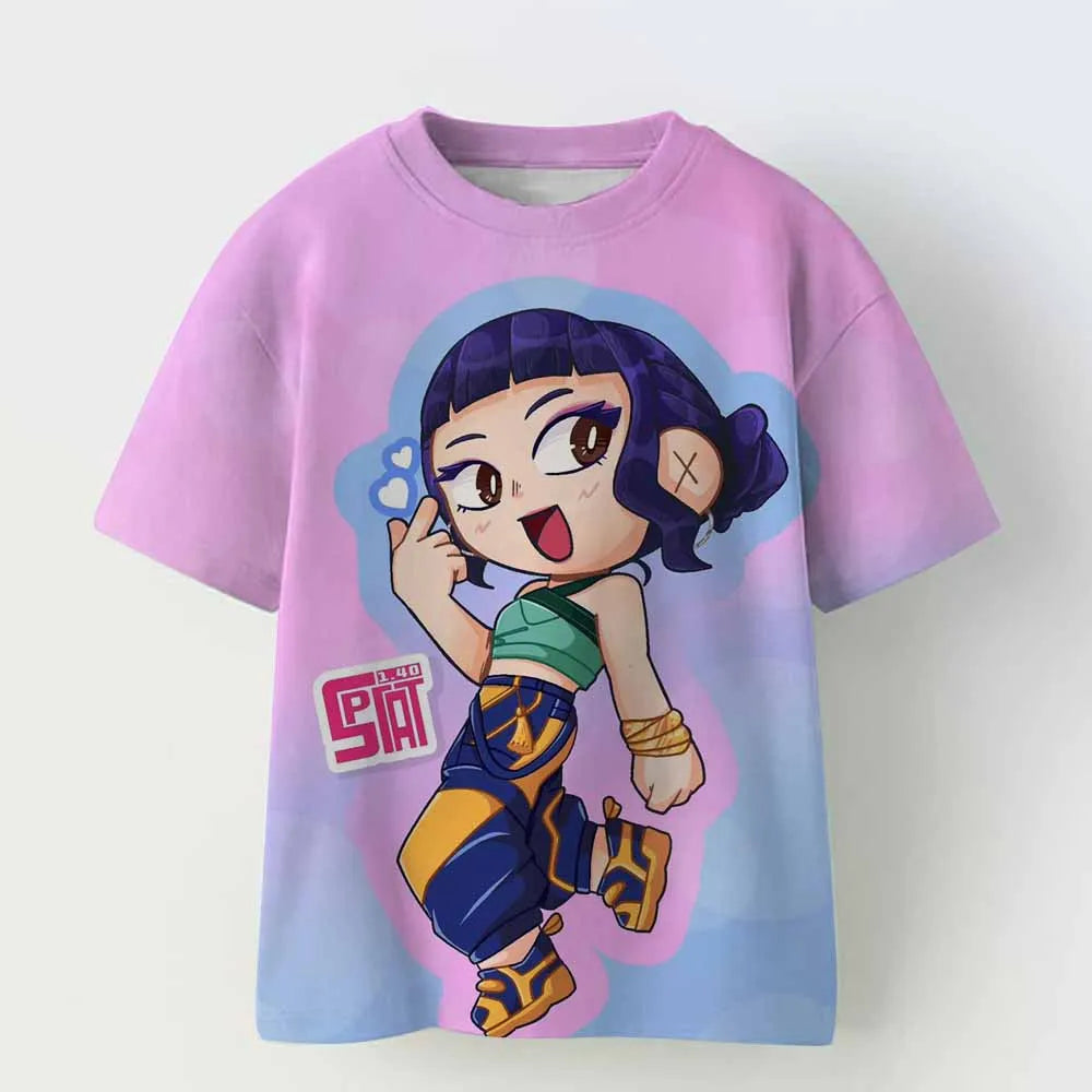 Kpop Demon Hunters Kid Adult Shirt Halloween 3D Mesh Comfortable Sports T-shirt Men's And Women's Extra Large Couple Dress