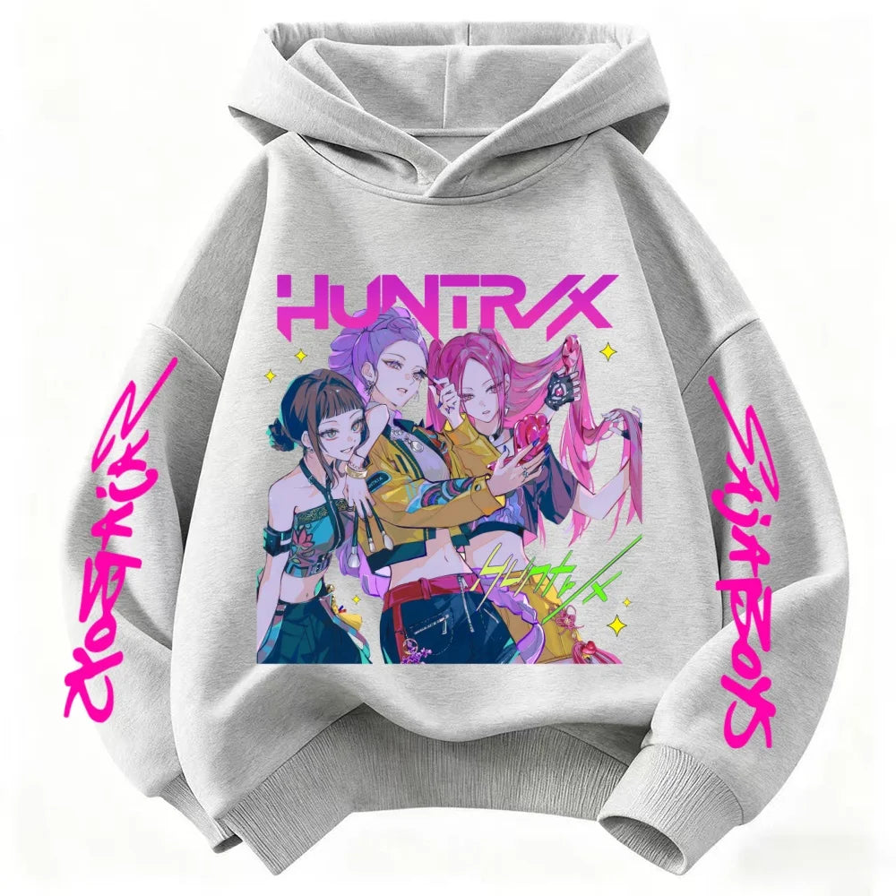 Toddler 3-12 Year Coat Boys Girls Tops Spring Leisure Sweatshirr Clothing 2026 Children Hoodie Popular Movie KPop Demon Hunters