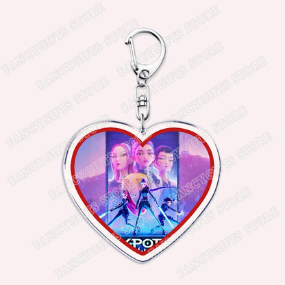 Kpop Demon Girls Keychain for Accessories Huntrix Saja Boys Rumi Zoey Jinu Derpy Tiger Keyrings Key Chains Jewelry Fans Gifts