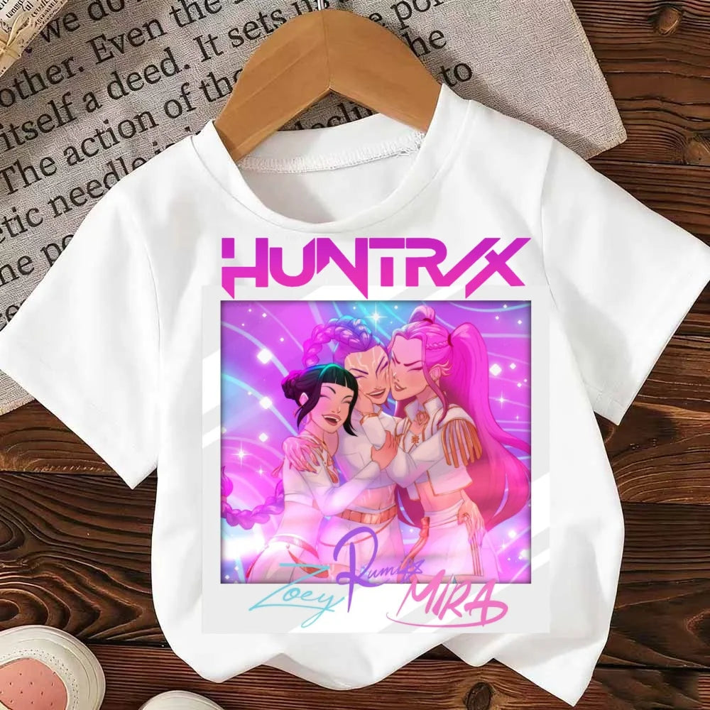 Cool Witch Hunt Kids Round Neck T-shirt for Boys and Girls Aged 2-12 Fashionable Casual Fun Short sleeved Top