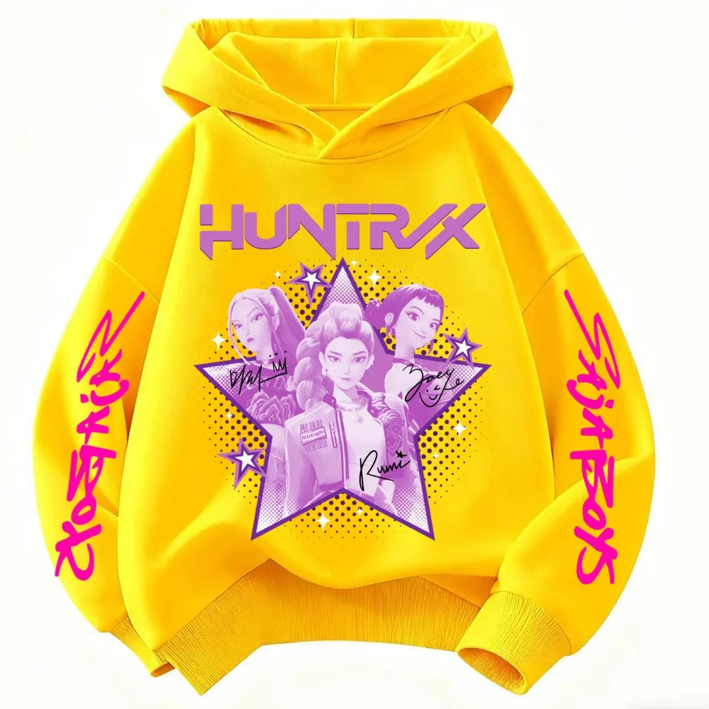 KPop Demon Hunter Huntrix Children's Sweatshirt Autumn New Boys Girls Fashion Street Pullover Children's Clothing