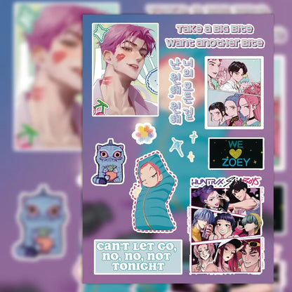 8 Sheets Kpop Demon Hunter Girl Group Stickers for Scrapbooking Journal DIY Craft Decoration