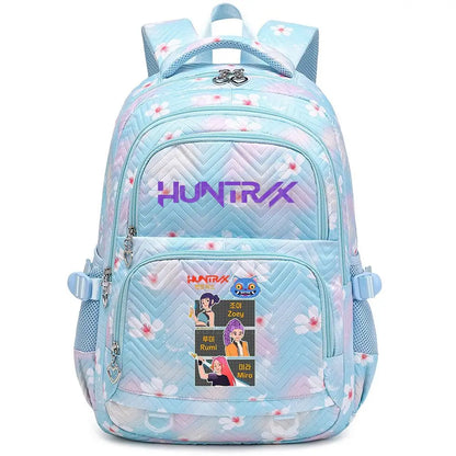 KPop Demon Hunters Backpack Rumi Mira Zoey HUNTR/X Saja Boys Print Cartoon School Bag Large Capacity Student Travel Backpacks