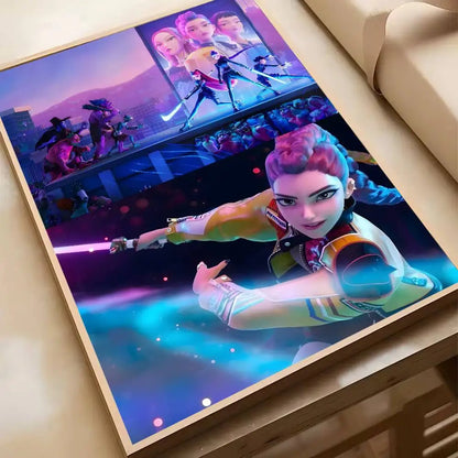 Hot Movie K-pop D-Demon H-Hunters Anime Poster Waterproof HD Art Wall Decal Self-Adhesive Print. Aesthetic Home Room Decor for L