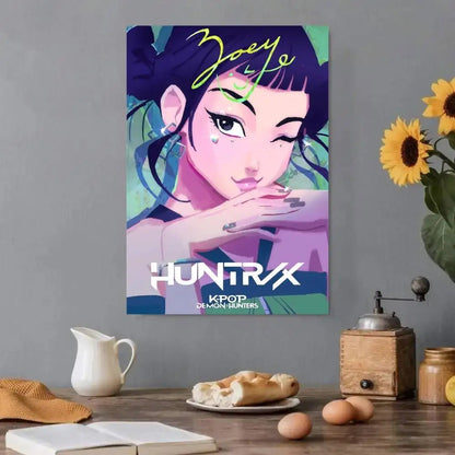 Movie KPop Demon Hunters Poster Self Adhesive Painting Living Room Office Decoration Bedroom Home Wall Sticker Prints